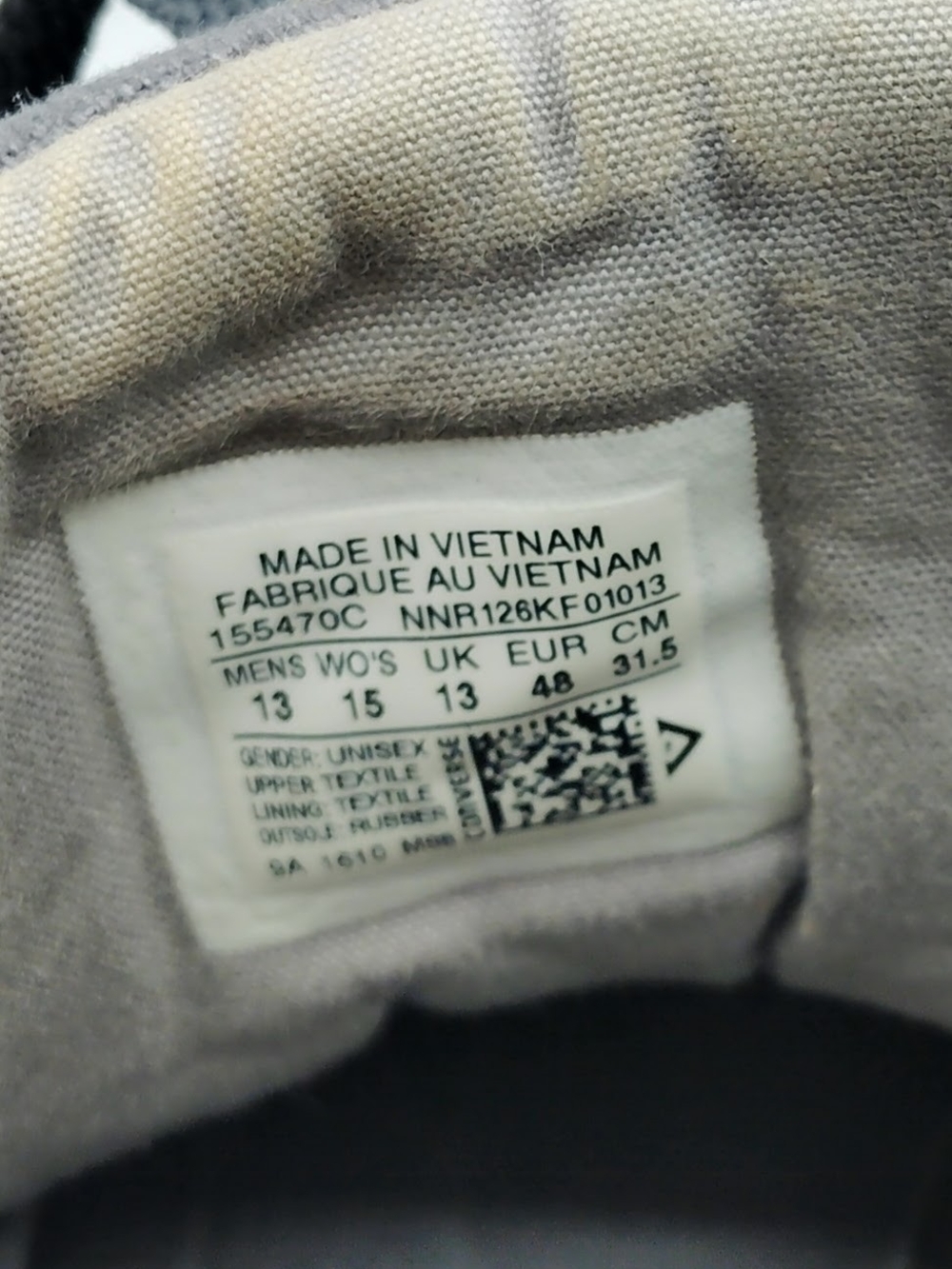 Converse Gray Canvas High-Top Sneakers - Picture 4 of 4